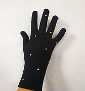 Перчатки из термоткани (чёрные со стразами)