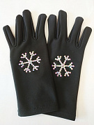 Перчатки из термоткани (снежинки из страз)